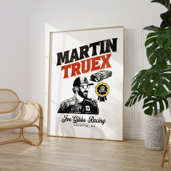 Digital Download Wall Art -  Martin Truex Jr. #19 2023 Nascar Printable Driver Design Poster Decor, Stock Car Racing - High Res JPG Racecar