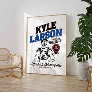 Digital Download Wall Art - Kyle Larson #5 2023 Nascar Printable Driver Design for Man Cave, Stock Car Racing - High Res - JPG Racecar