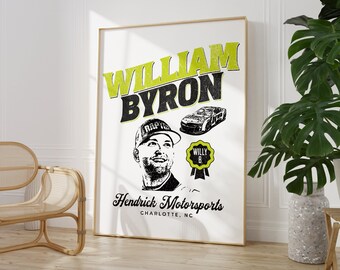 Descarga digital Wall Art - William Byron #24 2023 Nascar Diseño de conductor imprimible para Man Cave, Stock Car Racing - Alta resolución - JPG Racecar