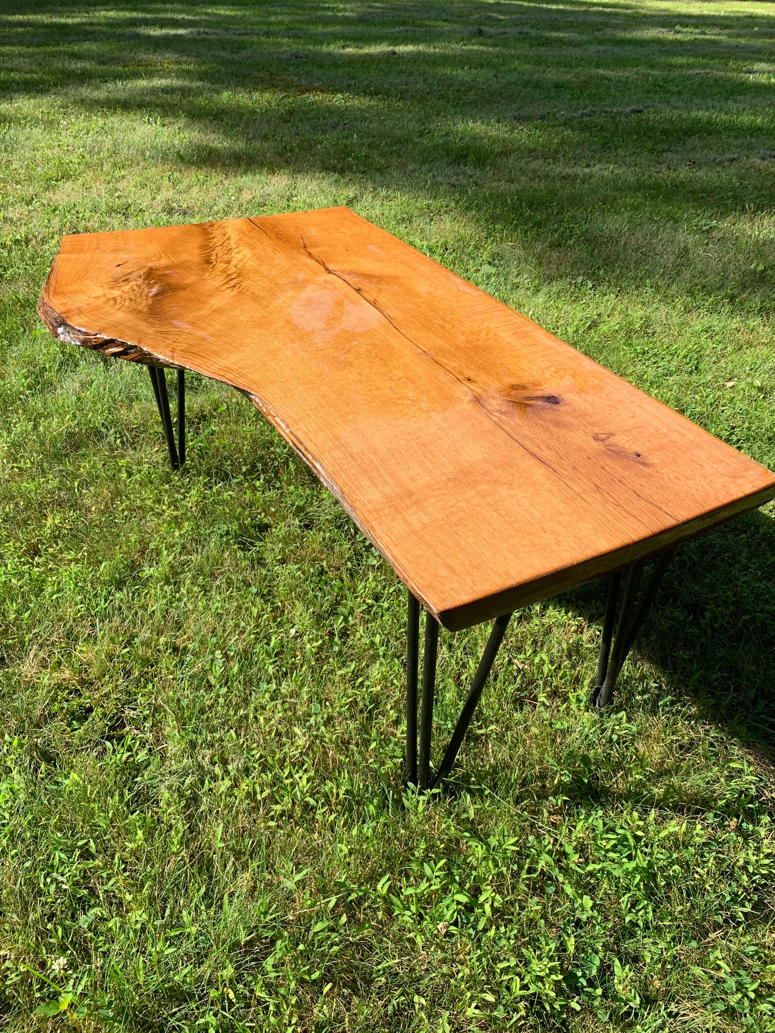 Beautiful White Oak Quartersawn Coffee Table Live Edge Slab Etsy