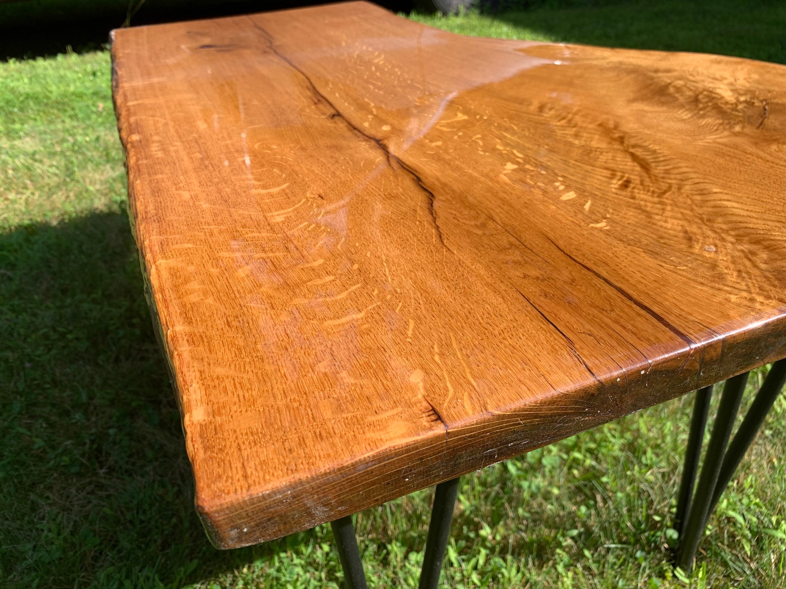 Beautiful White Oak Quartersawn Coffee Table Live Edge Slab Etsy