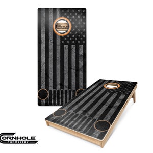 Regulation Cornhole Boards UV Printed 2 Jeep Wrangler Flag Orange Glow FAST FREE Shipping Wedding, BBQs, and more Bags not included. Cornhole Boards ONLY