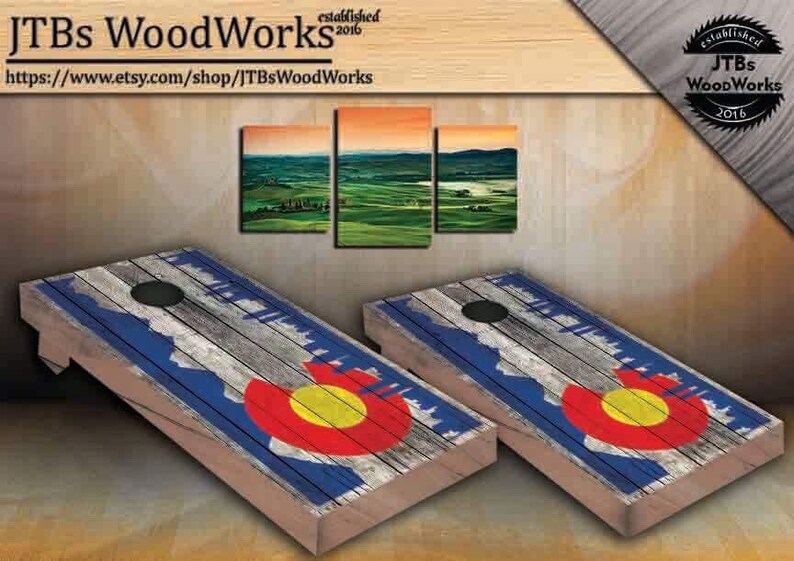 **Cornhole** bean bag toss board DIY TENNESSEE flag Any state Any country any design vinyl wraps pair