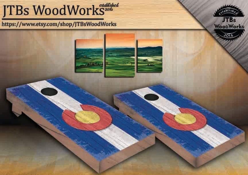 **Cornhole** bean bag toss board DIY TENNESSEE flag Any state Any country any design vinyl wraps pair