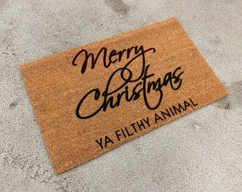 SAME DAY Shipping! * CHRISTMAS * Custom coir door mats. Seasonal, fun, funny, puns, holidays, and for any reason at all!