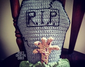 Graveyard Tombstone Crochet Pattern, Graveyard Tombstone, Crochet Pattern, Halloween Crochet Pattern, Amigurumi Tombstone