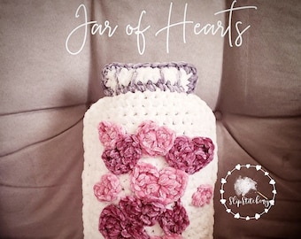 Pot de coeurs au crochet, motif au crochet pour la Saint-Valentin, motif PDF au crochet UNIQUEMENT