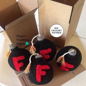 Crochet F Bomb Pattern, F-Bomb Pattern, Cuss Bomb, Curse Bomb, F bomb toy pattern, Stuffed F Bomb Pattern