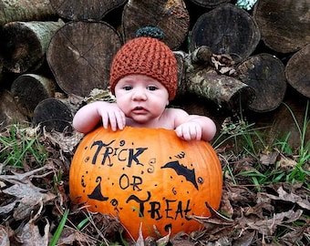 Crochet Pumpkin Hat, Baby Pumpkin Hat, Pumpkin Hat Photo prop