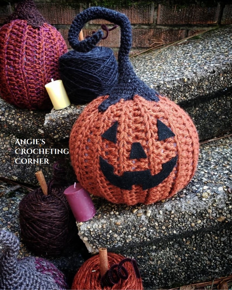 Whimsical Pumpkins and Jack-O-Lantern Crochet Pattern, Crochet Pattern, Crochet Pumpkin Pattern, Halloween Crochet Pattern, diy Pumpkins image 5