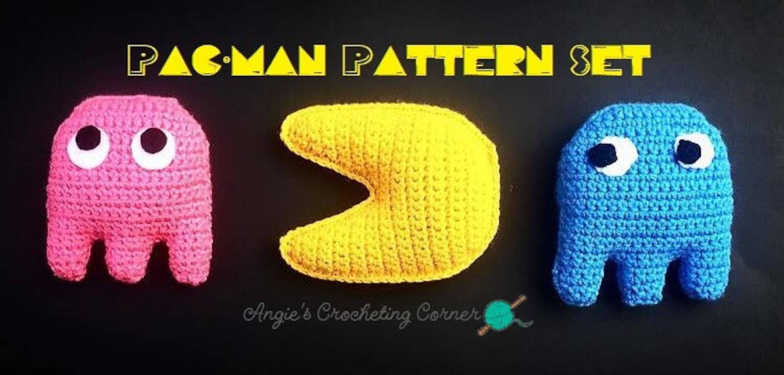 Crochet Pacman Pattern Set Pacman Crochet Pattern Pacman and Etsy
