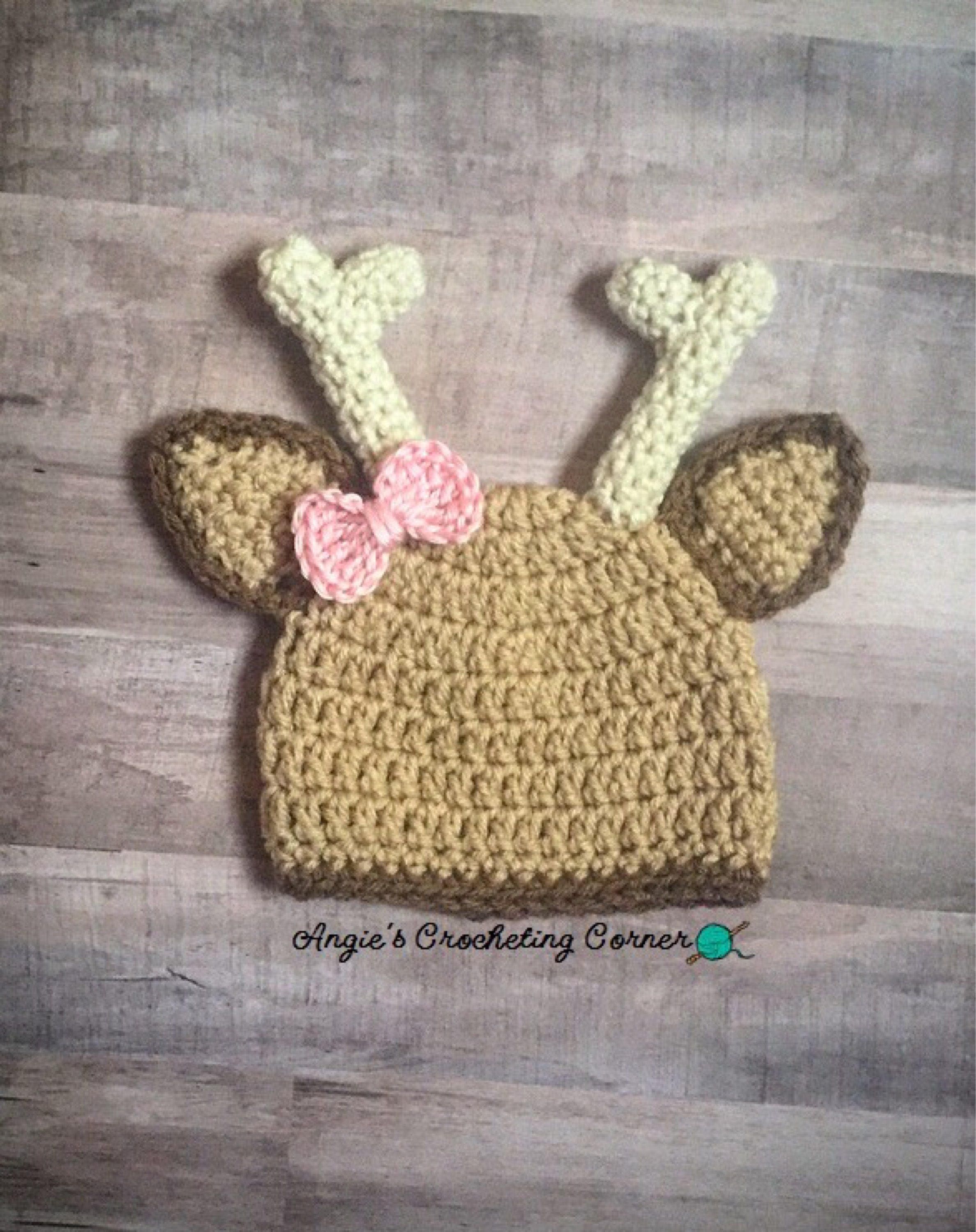 crochet deer hat