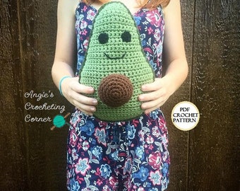 Motif avocat au crochet, motif câlin avocat, coussin Avo, avocat au crochet, avocat amigurumi, avocat