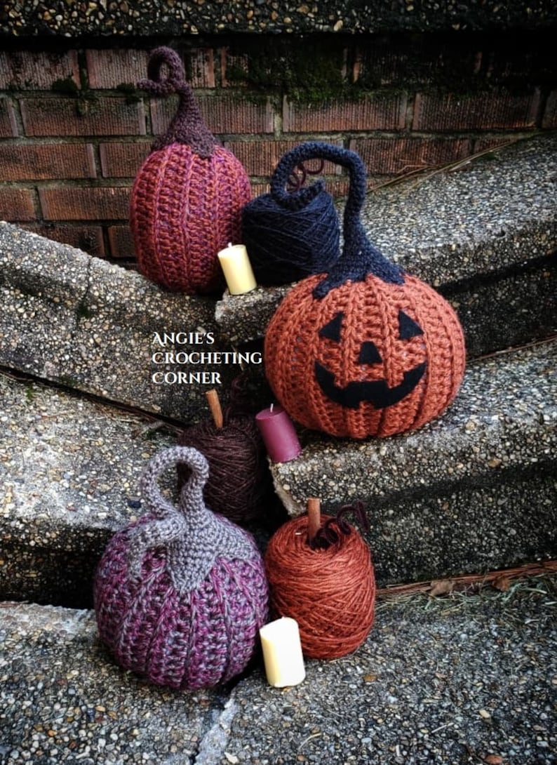 Whimsical Pumpkins and Jack-O-Lantern Crochet Pattern, Crochet Pattern, Crochet Pumpkin Pattern, Halloween Crochet Pattern, diy Pumpkins image 4