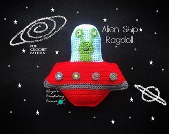 Crochet Alien Ship Ragdoll Pattern, Alienship Ragdoll, Alienship, Crochet Pattern, Ragdoll Pattern, Alien Crochet Pattern, Alien Ship Toy