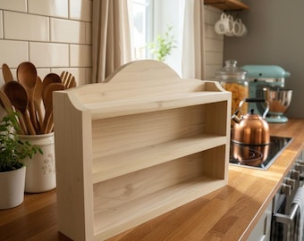 Paint-Ready Countertop Spice Rack for Lenox Spice Village | Wooden Spice Shelf | DIY paintable Display For Lenox Village