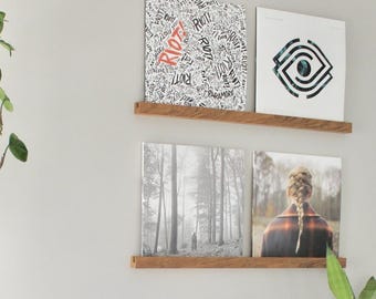 Vinyl Record Display Shelf, Vinyl Display, Wooden Floating Record Holder, Record Shelf, Record Ledge, for the vinyl record collector