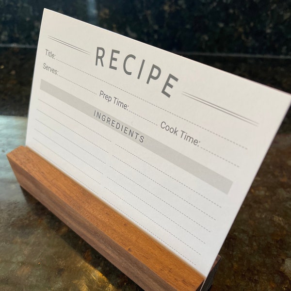 Recipe Card Holder - solid hardwood, kitchen accessory, chef, baking, baker, cook, walnut, maple, mahogany, ash, oak, recipe