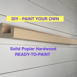 DIY PAINT-READY Ledge: Solid Poplar Floating Picture Ledge, Floating Shelf, Picture Shelf, Rustic Wooden Shelf, Art Shelf, Gallery Shelf