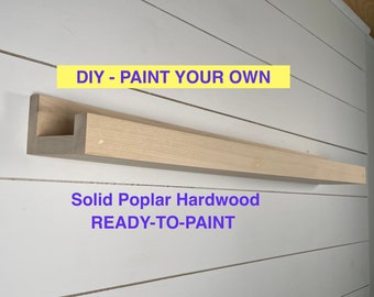 DIY PAINT-READY Ledge: Solid Poplar Floating Picture Ledge, Floating Shelf, Picture Shelf, Rustic Wooden Shelf, Art Shelf, Gallery Shelf