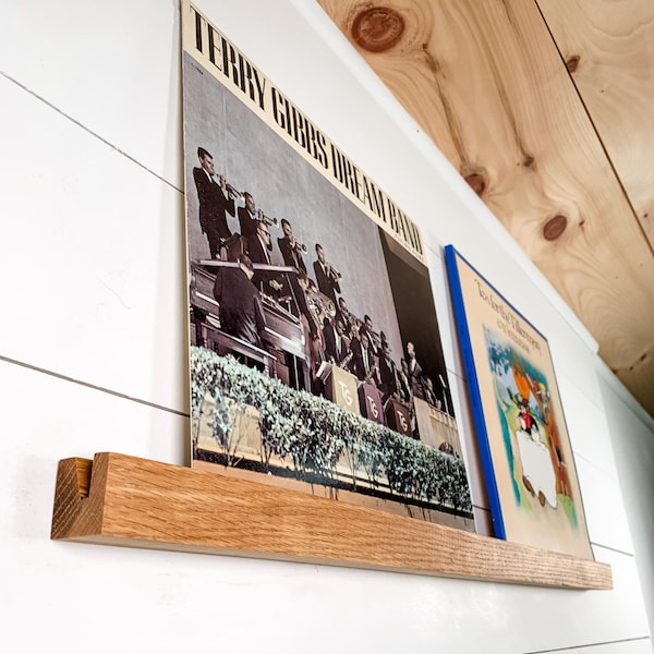 Vinyl Record Display Shelf, Vinyl Display, Wooden Floating Record Holder, Record Shelf, Record Ledge, for the vinyl record collector