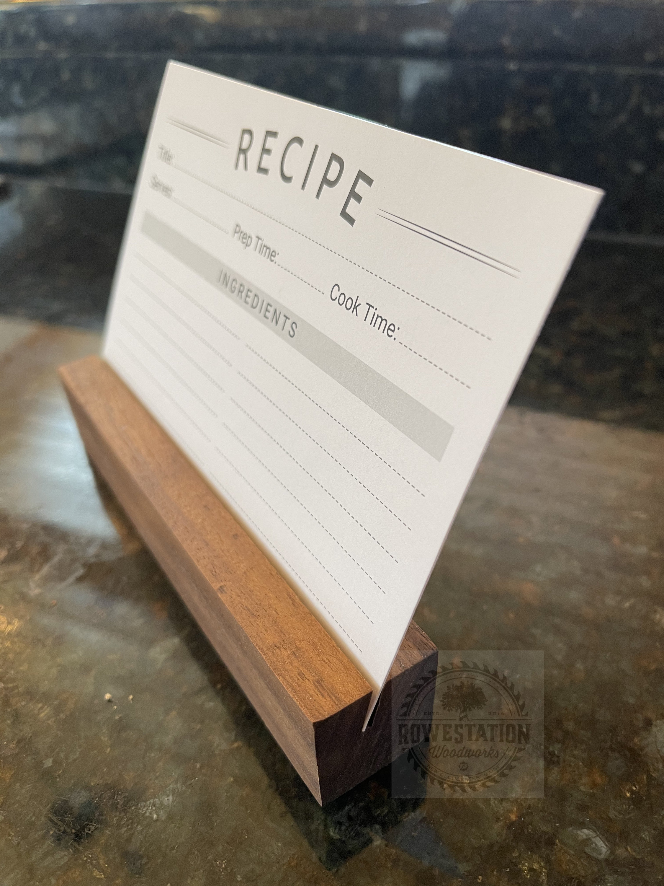 Recipe Card Holder Solid Hardwood Kitchen Accessory Chef Etsy