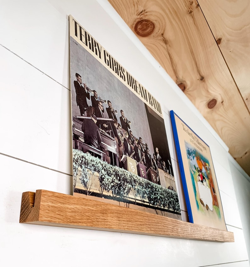 Vinyl Record Display Shelf, Vinyl Display, Wooden Floating Record Holder, Record Shelf, Record Ledge, for the vinyl record collector image 1