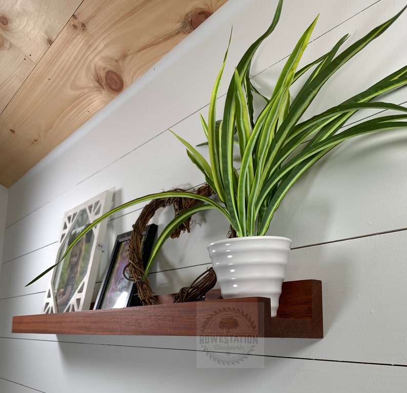 Solid Mahogany Floating Picture Ledge Floating Shelf Etsy