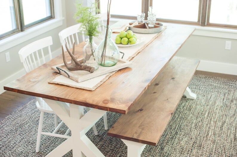 Trestle Style Wood Dining Table Wood Table Dining Table Etsy