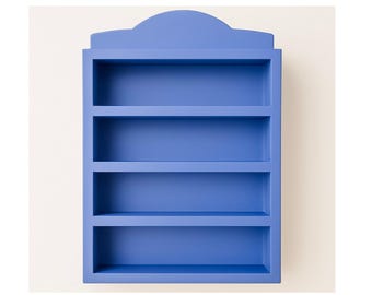 Spice Rack Shelf for Lenox Spice Village | Blue Handmade Solid Wood Spice Rack Shelf |  for Lenox Village Spice Collectors