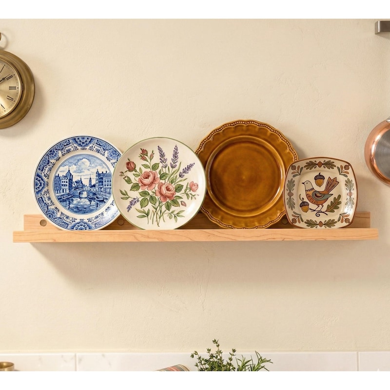 Wooden Plate Rack With Shelves - Etsy