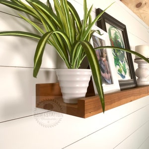 Extra-Deep Floating Picture Ledge Wall Shelf, Floating Shelf, handmade solid Cherry wood shelf, ideal for home and office space