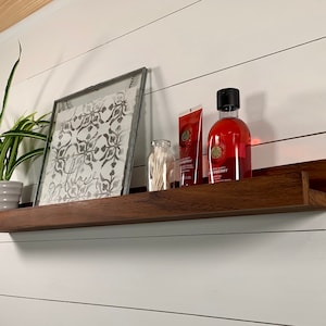 Teak Floating Ledge, Bathroom Shelf, Patio Shelf, Outdoor Shelf image 1