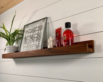 Teak Floating Ledge, Bathroom Shelf, Patio Shelf, Outdoor Shelf