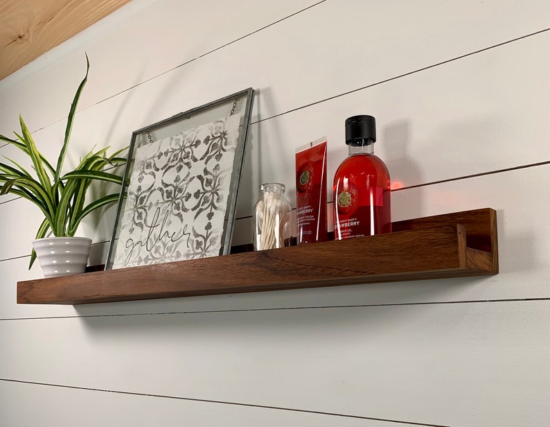 Teak Floating Ledge, Bathroom Shelf, Patio Shelf, Outdoor Shelf image 1