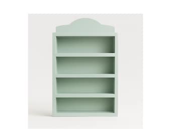 Spice Rack Shelf for Lenox Spice Village | Green Solid Wood Lenox Spice Rack Shelf | Cottagecore Shelf | for Lenox Village Spice Collectors