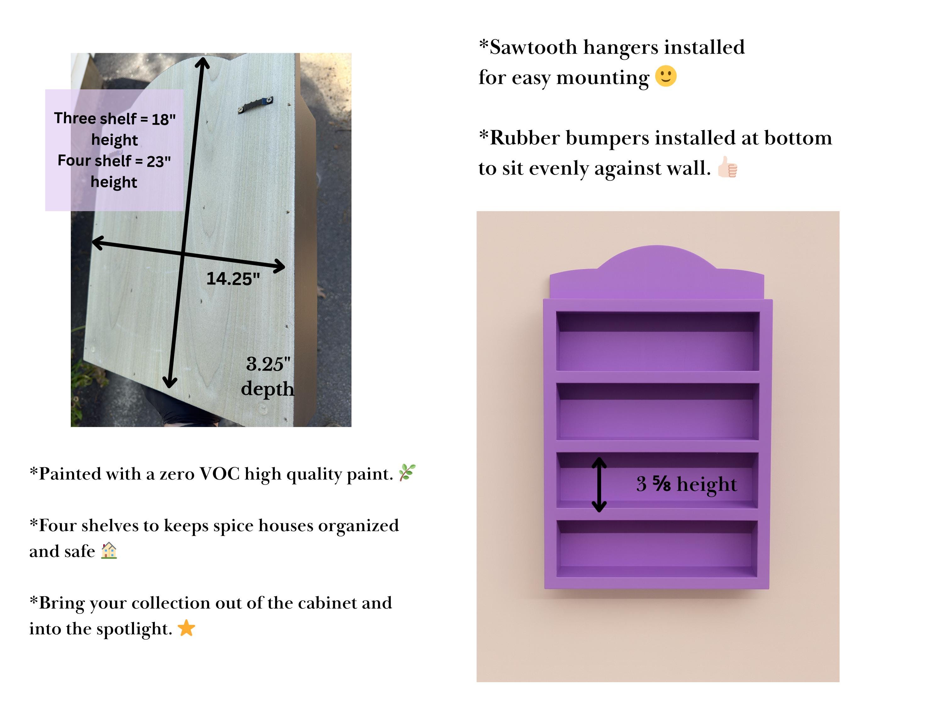 Spice Rack Shelf for Lenox Spice Village | Purple Handmade Solid Wood ...