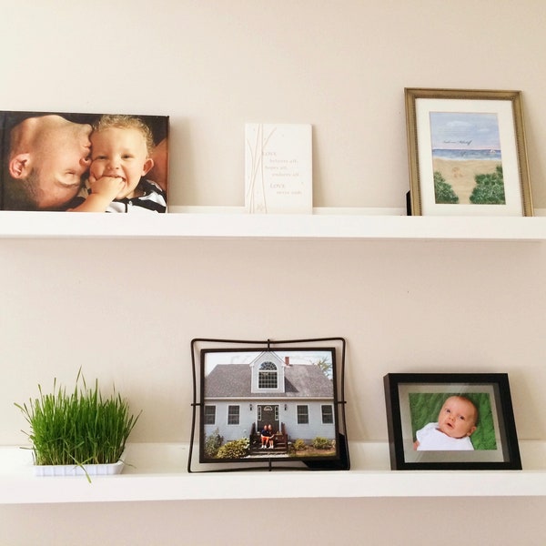 Floating Picture Ledge Wall Shelf, Floating Shelf, handmade solid painted Poplar wood shelf, ideal for home and office space