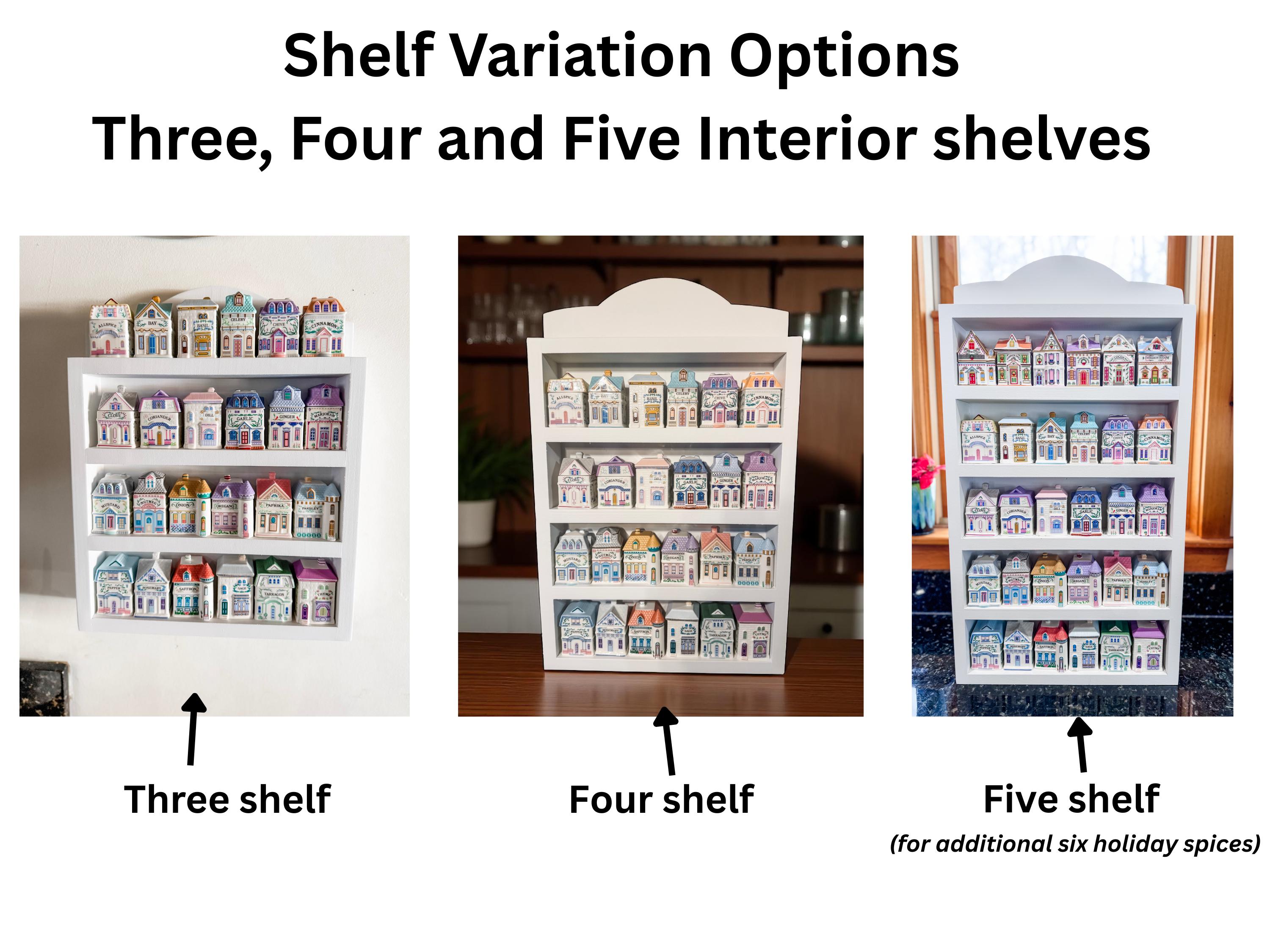Spice Rack Shelf for Lenox Spice Village | Blue Handmade Solid Wood ...