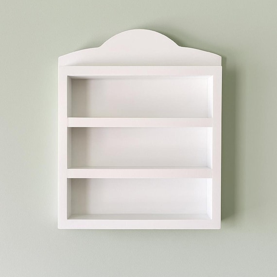 Spice Rack Shelf for Lenox Spice Village | White Handmade Solid Wood Lenox Spice Rack Shelf |  for Lenox Village Spice Collectors