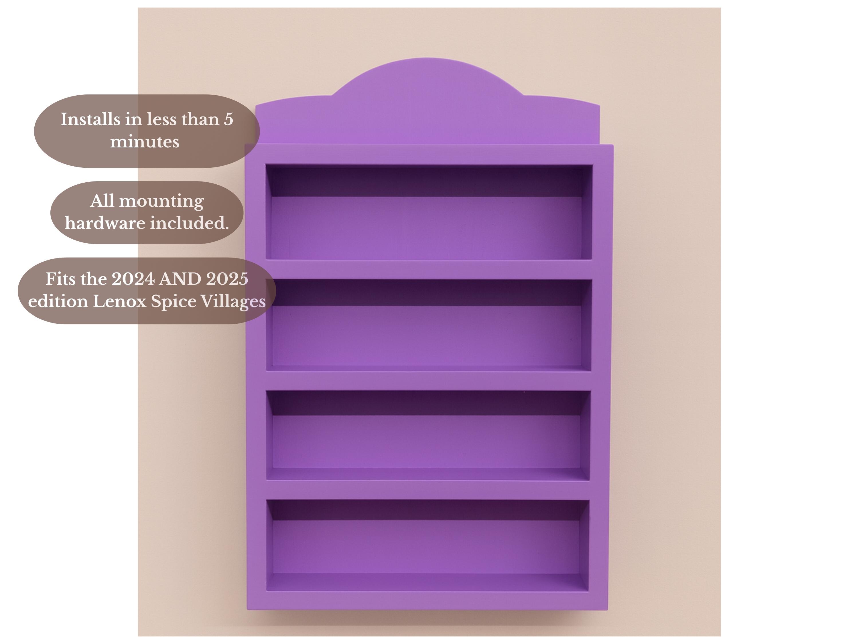 Spice Rack Shelf for Lenox Spice Village | Purple Handmade Solid Wood ...