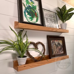 Floating Picture Ledge Wall Shelf, Floating Shelf, handmade solid Red Oak wood shelf, ideal for home and office space