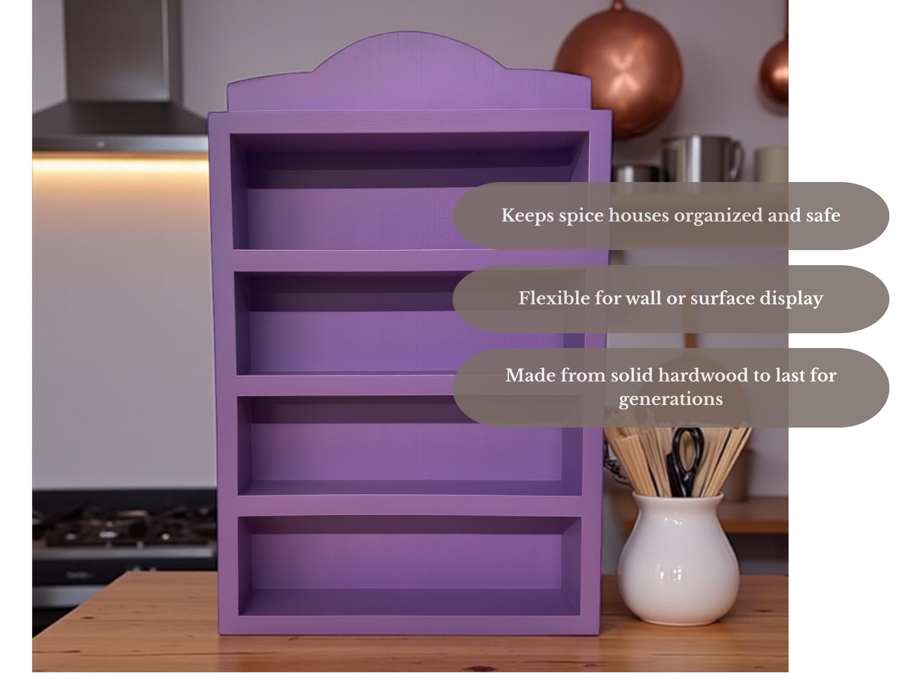Spice Rack Shelf for Lenox Spice Village | Purple Handmade Solid Wood ...