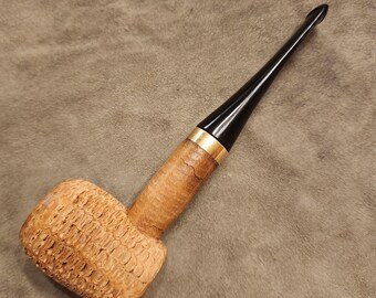Missouri Meerschaum Monogram Cob-Shanked Rob Roy Unfinished Corn Cob Pipe - Estate (USA)