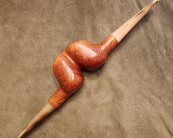 Presti Handmade Double Briar Tobacco Pipe with Horn Stems, Italy - Unsmoked