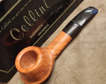 Cellini Squat Bowled Wide Shank Briar Tobacco Pipe - Unsmoked