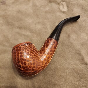 Snake Skin over Briar Tobacco Pipe - Estate (France)