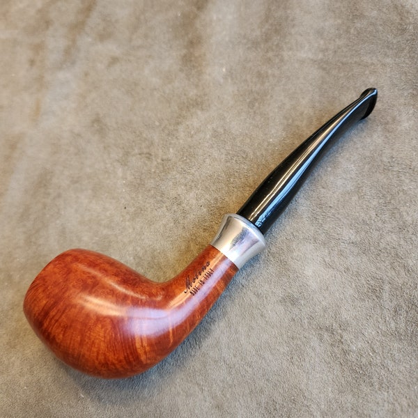 Italian Molina Slanted Egg Briar 9mm Tobacco Pipe - Estate