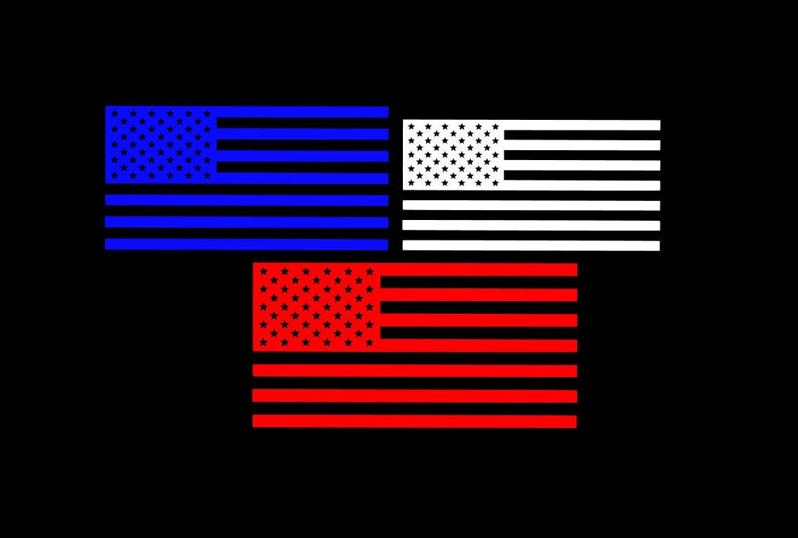 American Flag Vinyl Decal choose Size & Color Stars and Etsy