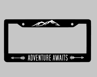 Adventure Awaits , License Plate Frame , Car License Plate , Personalized License Plate Custom Frame Holder